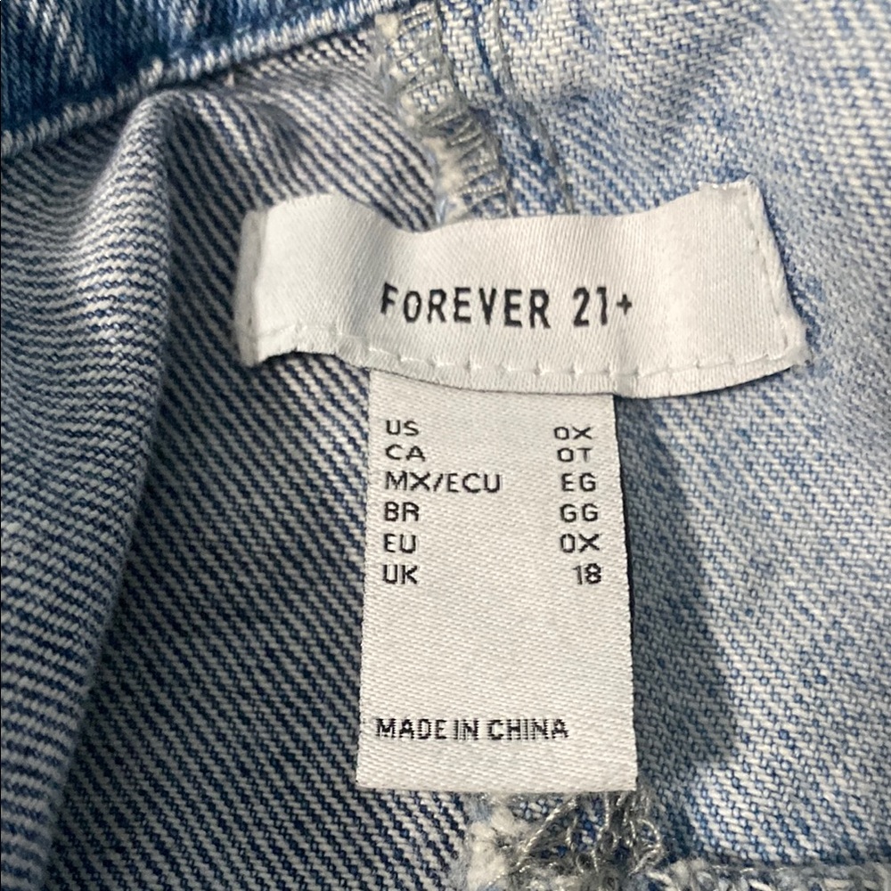 Forever 21 Jacket Blue Patchwork Denim Retro Util… - image 5